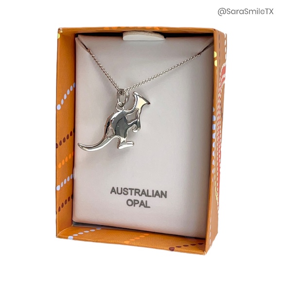 TOSCOW Genuine Australian Kangaroo Opal & Sterling Silver Necklace - NIB - Picture 9 of 15